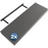 Casaria 2x Mensola da Parete Sospesa Bianca Staffa 50-110 cm Capacità 15 kg Cucina Ufficio Bagno Scaffale Ripiano 70 cm
