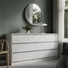 Home Collective Comò Credenza a 6 cassetti Comò da soggiorno | ampio spazio con 6 cassetti larghezza 160 cm | Mobili per camera da letto corridoio guardaroba e organizzazione | 160x77,5x35 cm bianco