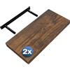 Casaria 2x Mensola da Parete Sospesa Bianca Staffa 50-110 cm Capacità 15 kg Cucina Ufficio Bagno Scaffale Ripiano 50 cm