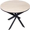 Skraut Home | Tavolo da pranzo fisso rotondo | Modello ZEN | 90x90x77 cm di altezza | Capacità per 4 persone | Materiali resistenti (90cm, Rovere/Nero + Gambe Nere)