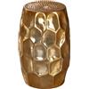 FineBuy Tavolino Salotto Martellato Metallo Tavolo da Soggiorno 30x30x47 cm Oro | Tavolinetto Rotondo Orientale | Tavolino da caffè Piccolo