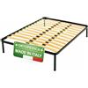 Leonardo - rete letto matrimoniale 160cmx190cm - prodotto 100% - doghe in legno multistrato con telaio in acciaio - prodotto ORTOPEDICO.