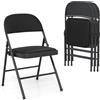 RELAX4LIFE Set di 2/4 Sedie Pieghevoli, Sedie Imbottite con Telaio in Metallo, Schienale Inclinabile e Sedile in PVC, Compatte Impilabili per Interno ed Esterno, Scuola, Ufficio, Matrimoni (4)