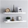 HaoChrymec Mensole per Quadri 2 Pezzi, Scaffali da Parete in MDF Bianco, Mensola per Foto, Design a U con Bordo Anticaduta per Cornici e Decorazioni, per Soggiorno, Studio, Bagno, Cucina, 80x9x3cm