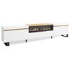 Skraut Home | Mobile TV Soggiorno | Ampio spazio a disposizione | 260x57x35 cm | TV di grande formato | Camino elettrico | Design industriale | Stile moderno | Bianco e Rovere soft
