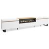 Skraut Home | Mobile TV Soggiorno | Ampio spazio a disposizione | 288x57x35 cm | TV di grande formato | Camino elettrico | Design industriale | Stile moderno | Bianco e Rovere soft