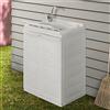 Inbagno Mobile lavatoio salvaspazio 64x45, 2 Ante con ripiano interno, COMPLETO di tavoletta e kit scarico
