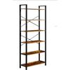 Brigros WeHome - Libreria Alta 6 Ripiani, Stile Industriale, Marrone Vintage e Nero, 80x30x186 cm, Scaffale Portaoggetti, Salotto, Camera da Letto, Studio, Libreria verticale (180x80x30)