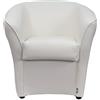 Totò Piccinni Poltrona POZZETTO Imbottita Artigianale in Ecopelle Design Made in Italy (Bianco)