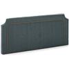 marcKonfort Testiera Letto con Rivestimento in Tela 140x60 cm Blu, Bottoni Color Marrone, Spessore complessivo 8 cm