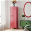 [en.casa] Armadio da Ufficio con Anta e Serratura Mobile in Acciaio per Archivio con 3 Scomparti Armadio da Spogliatoio 137 x 38 x 38 cm Rosso Anguria