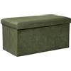 ATMOSPHERA CREATEUR D'INTERIEUR Atmosphera - Banco de almacenaje Lilou, Verde Caqui - Plegable, Tela de terciopelo, 76 x 38 x 38 cm - para salón y dormitorio