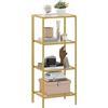 HOMCOM Mobiletto Scaffale ad Arco a 4 Ripiani Bagno 40x30x96.5 cm Oro