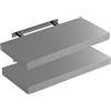 Casaria 2x Mensola da Parete Sospesa Bianca Staffa 50-110 cm Capacità 15 kg Cucina Ufficio Bagno Scaffale Ripiano 50 cm