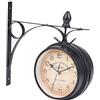 Olivine Orologio da Parete Bifacciale in Stile Europeo Orologi Classici Creativi in Bianco E Nero