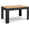 Skraut Home | Tavolo da Pranzo | Cucina, Sala da pranzo | 140x90x76 cm | Per 6 persone | Tavolo Cucina | Stile moderno | Rovere e nero