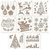 Coogam Kit da Disegno per Stencil in Plastica Riutilizzabile di Natale, Set di 8 - Babbo, Albero, Fiocchi di Neve, Campane, Renna - per Decorazione Fai da Te