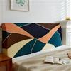 uyeoco 180cm/150cm Copri Testiera Letto Matrimoniale Singola,Copritestiera Letto Una Piazza E Mezza Cotone Elasticizzata Fantasia,universale Copertura Per Testiera Per Letto Lavabile(D23,180cm(170-190cm))