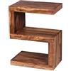 FineBuy Tavolino Legno Massello Sheesham 44 x 60 x 30 cm S-Figura | Tavolo Soggiorno Stile Country | Tavolo Divano Prodotto Naturale | Tavolino da caffè