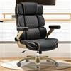 Hellove Poltrona Direzionale Ergonomica in Pelle con Braccioli 5D, Supporto Lombare Regolabile, Schienale Alto, Sedia da Ufficio Girevole e Confortevole per Casa e Studio, Nera
