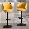 chairus Set di 2 Sgabelli da Bar in Tessuto di Lino Sgabelli Alti Regolabili e Rirevoli Sgabelli Cucina con Schienale Sgabelli Moderni con Gambe in Metallo Sedie Alte per Bar/Cucina/Penisola, Giallo
