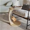 Sugodesign Tavolino con ruote, elegante C da caffè, ripiano rotondo per divano