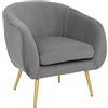 ATMOSPHERA CREATEUR D'INTERIEUR - Poltrona in velluto grigio plissettato