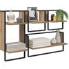 vidaXL Set mensole da parete 4 pcs Rovere artigianale 65 x 25 x 30 cm, Librerie rettangolari da parete, moderne, per il soggiorno, soluzione resistente e salvaspazio