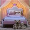 UwvEranthropy Letto singolo imbottito 90x200 cm per bambini, letto per bambine con illuminazione a LED e controllo tramite app, letto per bambini dal design a corona, testiera regolabile in altezza