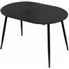 TRISENS Tavolo da pranzo Rodrigo allungabile 120-150-180 x 80 cm, 4-10 persone, tavolo da cucina ovale con struttura in metallo, per cucina, sala da pranzo, effetto legno, colore: nero