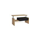 Skraut Home | Tavolino Sollevabile Basso | Tavolo da Pranzo | 110x50x45 cm | Tavolino da Caffè | Stile moderno | Rovere e nero