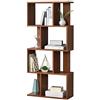 [en.casa] Libreria Bassa Scaffale da Terra con 4 Scomparti Aperti Mobile Espositore per Casa Ufficio Negozio130x60x24 cm Effetto Noce