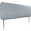 DHOME Testiera Imbottita Liscia Arrotondata in Tessuto Aqualine con Gambe per Parete Acustica Testate Letto Fonoassorbenti Camera da Letto (Grigio Perla, 135cm)