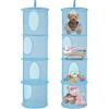 Zyluniy 2 Pezzi Rete Portaoggetti da Appendere, 4 Livelli Organizer da Appendere Pieghevole, Organizzatore Appendito per Peluche, Rete Appenduta per Riporre Giocattoli, Vestiti Piccoli (Blu)