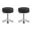 WOLTU Sgabelli da Trucco Set di 2, Sgabello Rotondo Girevole Regolabile in Altezza, Sgabello Imbottito per Toeletta, Sedia da Cucina in Pelle Sintetica, Altezza Seduta 44-56 cm, Nero