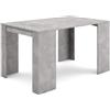 Skraut Home - Tavolo Consolle Allungabile Fino a 140 cm - Dimensioni Chiuso: 78 x 90 x 50 cm - Materiale Resistente - Cemento - Ideale per la Tua Sala da Pranzo, Soggiorno o Scrivania