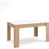 Skraut Home | Tavolo da Pranzo | Cucina, Sala da pranzo | 140x90x76 cm | Per 6 persone | Tavolo Cucina | Stile moderno | Bianco e Rovere