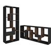 Skraut Home | Libreria scaffale | Scaffali in legno a ripiani | 162x67x31cm | Per libri | Stile moderno | Nero e Rovere scuro