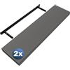 Casaria 2x Mensola da Parete Sospesa Bianca Staffa 50-110 cm Capacità 15 kg Cucina Ufficio Bagno Scaffale Ripiano 90 cm