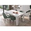Arreditaly Tavolo da Pranzo Allungabile Da 140 A 200 Cm Gambe a Spillo Design Moderno 8 Posti In Melaminico Estensibile Con Guide In Metallo Cucina Salotto Soggiorno 200 x 90 x 78 Cm (Bianco)