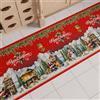 PETTI Artigiani Italiani - Tappeto Cucina Natalizio Santa Village, Passatoia Cucina Antiscivolo e Lavabile, Tappeto Runner per Natale 52x240 cm, Made in Italy