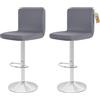 Showgeous 2 Pack Bar Stool Covers, Stretch Rimovibile Coperte per Sedia da Pranzo, Lavabile Protector per Sedia da Pub e Counter, Grigio Chiaro
