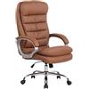 CLP Sedia Ufficio Vancouver XXL In Similpelle I Poltrona Elegante Direttore Carico Max 235 KG, Colore:marrone chiaro