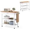 KOMFOTTEU Carrello da cucina su ruote, carrello da portata con piano di lavoro, cassetto, 2 ripiani aperti, carrello da cucina con manico, rullo da cucina per sala da pranzo
