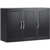 SoBuy Pensile Bagno - Mobile Bagno Sospeso con Ripiani Regolabili - Mobiletto Salvaspazio per Cucina e Lavanderia - Armadietto Bagno a Parete Moderno, 90x30x60 cm, FRG231-L-SCH