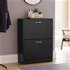 Vida Designs Scarpiera, 2 Cassetti, Colore: Nero, Product Size: H 80 x W 60 x D 24 cm Approssimativo, P Circa