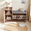 DIYHOM Scarpiera Skipper Slim, Panca con cuscino, scarpiera con 1 patta e 2 scomparti, per ingresso, corridoio, 100 x 30 x 69,5 cm