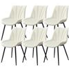 Yaheetech Sedie da Pranzo Moderne in Velluto Sedie Imbottite con Schienale e Gambe in Metallo Senza Braccioli per Cucina Sala da Pranzo e Soggiorno (6, Beige)