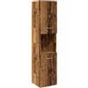 vidaXL Mobile Pensile da Bagno Legno Antico 30x30x130 cm in Truciolato