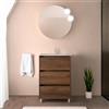 Inbagno Mobile bagno a terra 60 cm noce maya con lavabo in ceramica